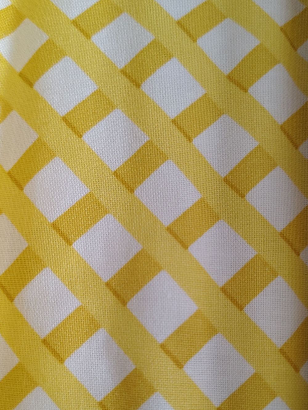 Yellow and White Gingham Print Fabric Top